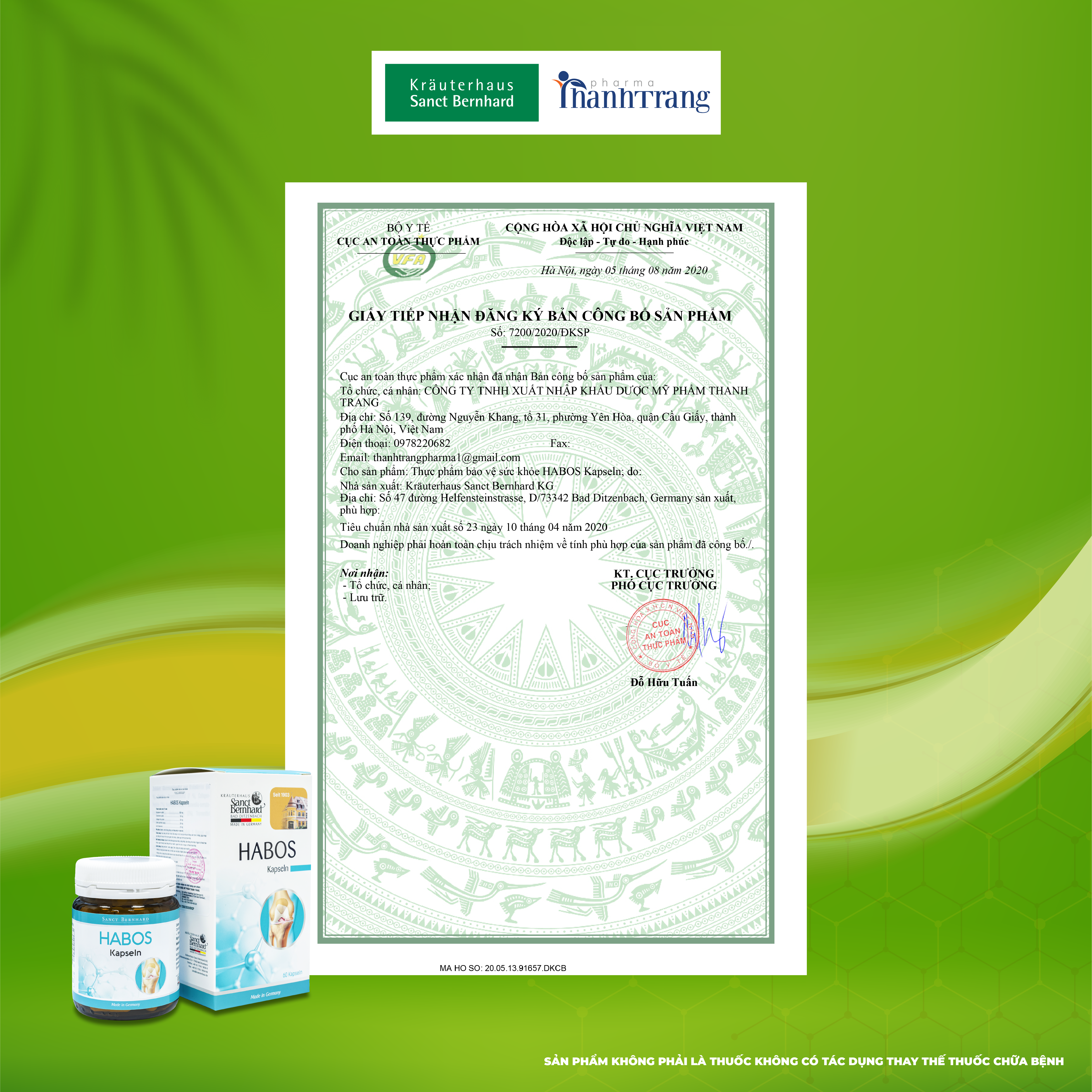 HABOS KAPSELN - HỖ TRỢ TĂNG CƯỜNG SỨC MẠNH XƯƠNG KHỚP (60 VIÊN)